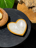 Love Teak Wooden Bowl With Seashell Coating