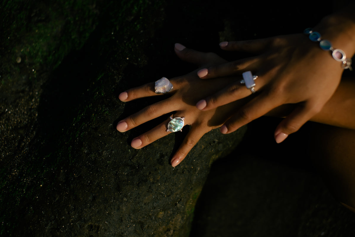 Ariel 925 Silver Abalone Shells Ring