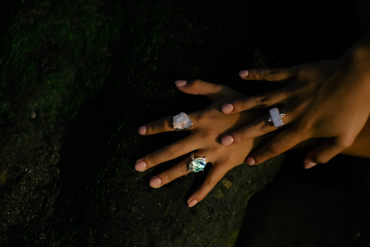 Ariel 925 Silver Abalone Shells Ring