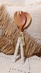 Wooden Salad Mixer with Shells