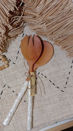 Wooden Salad Mixer with Shells