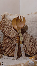 Wooden Salad Mixer with Shells