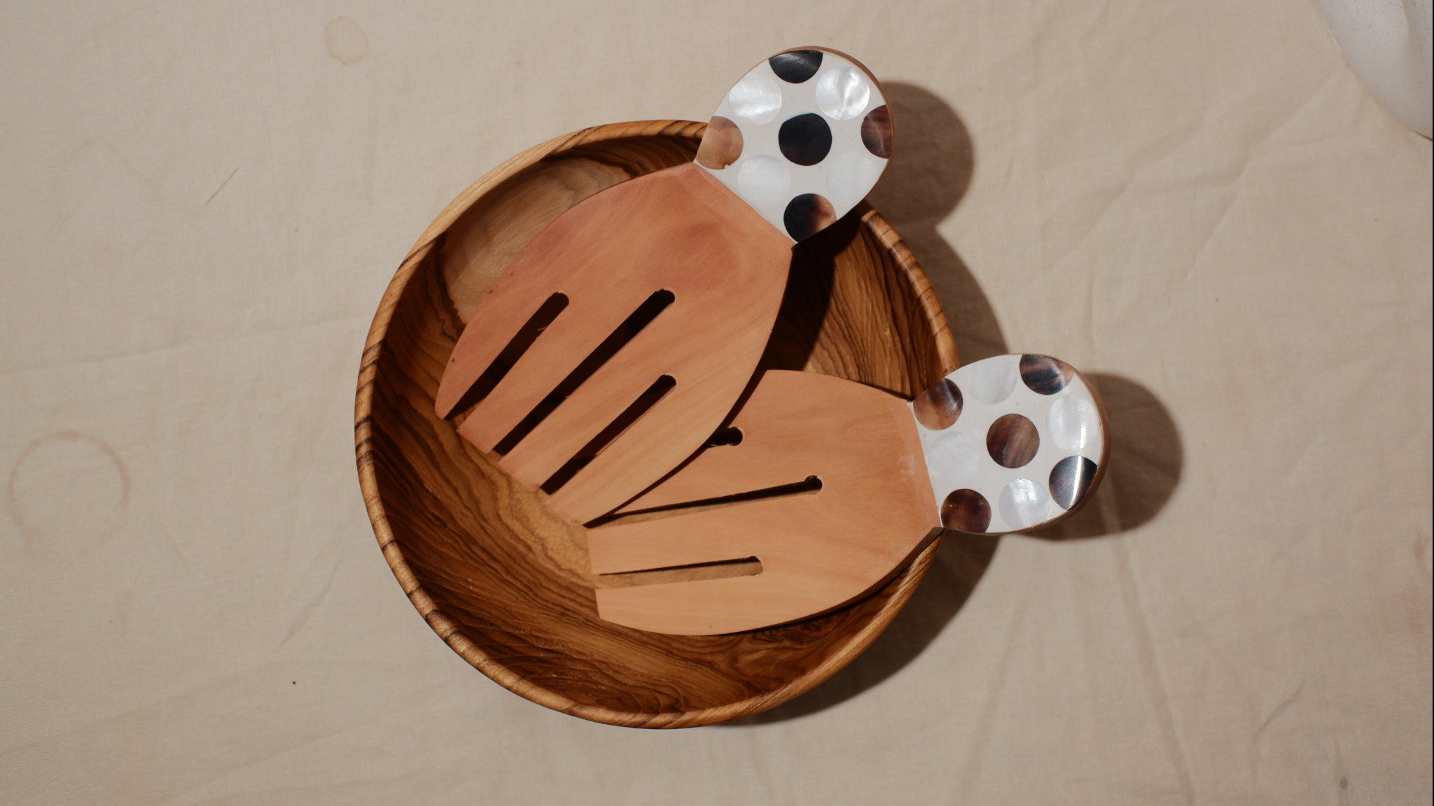 Wooden Hand Salad Mixer