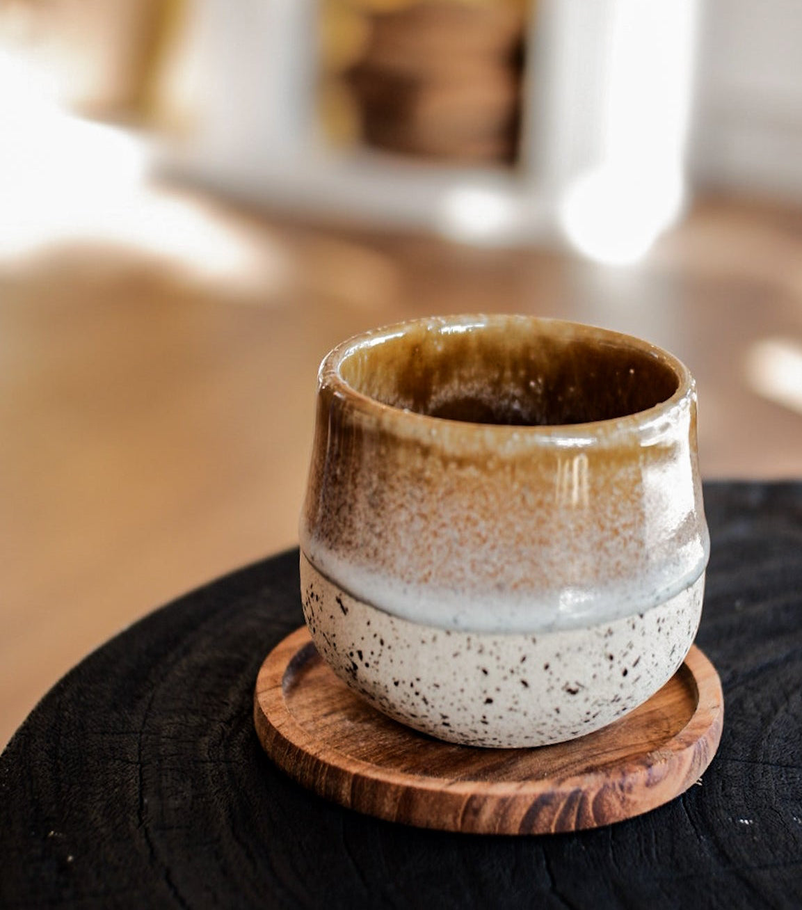 Ceramic Mug Handmade Brown Latte