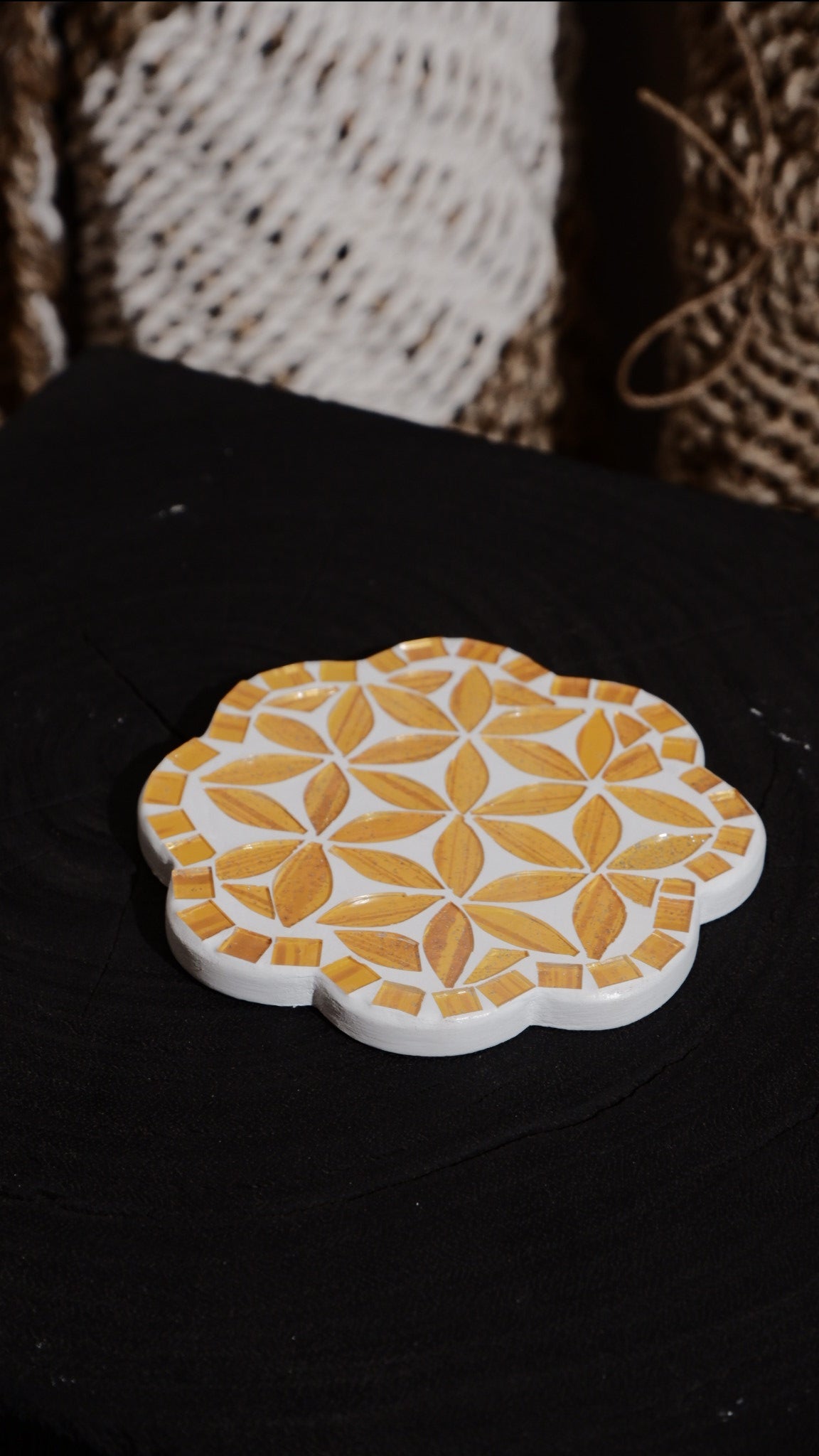 Mosaic flower coaster