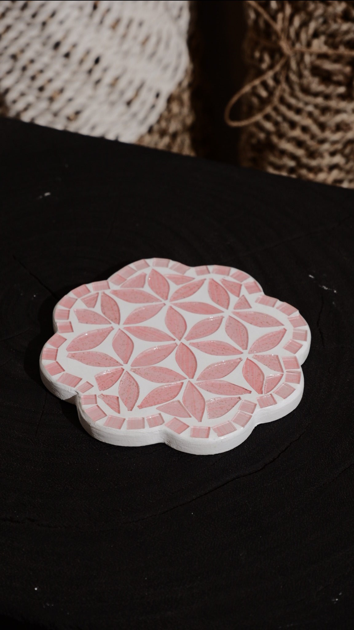 Mosaic flower coaster