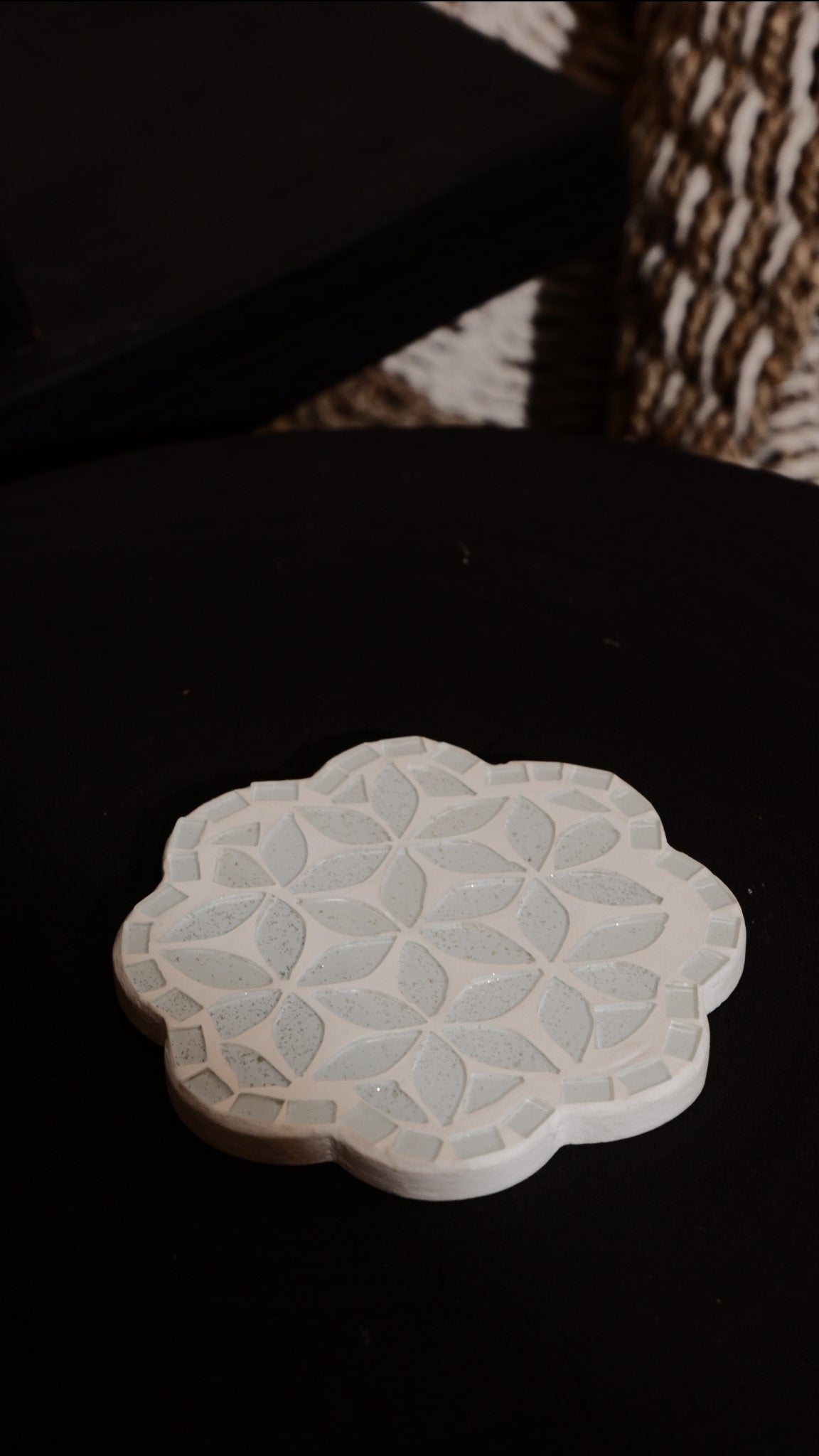 Mosaic flower coaster