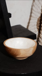 Wooden Teak Bowl with  Shells