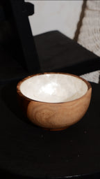 Wooden Teak Bowl with  Shells