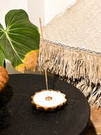 Sunny Wooden Teak Incense Holder with Sea Shells