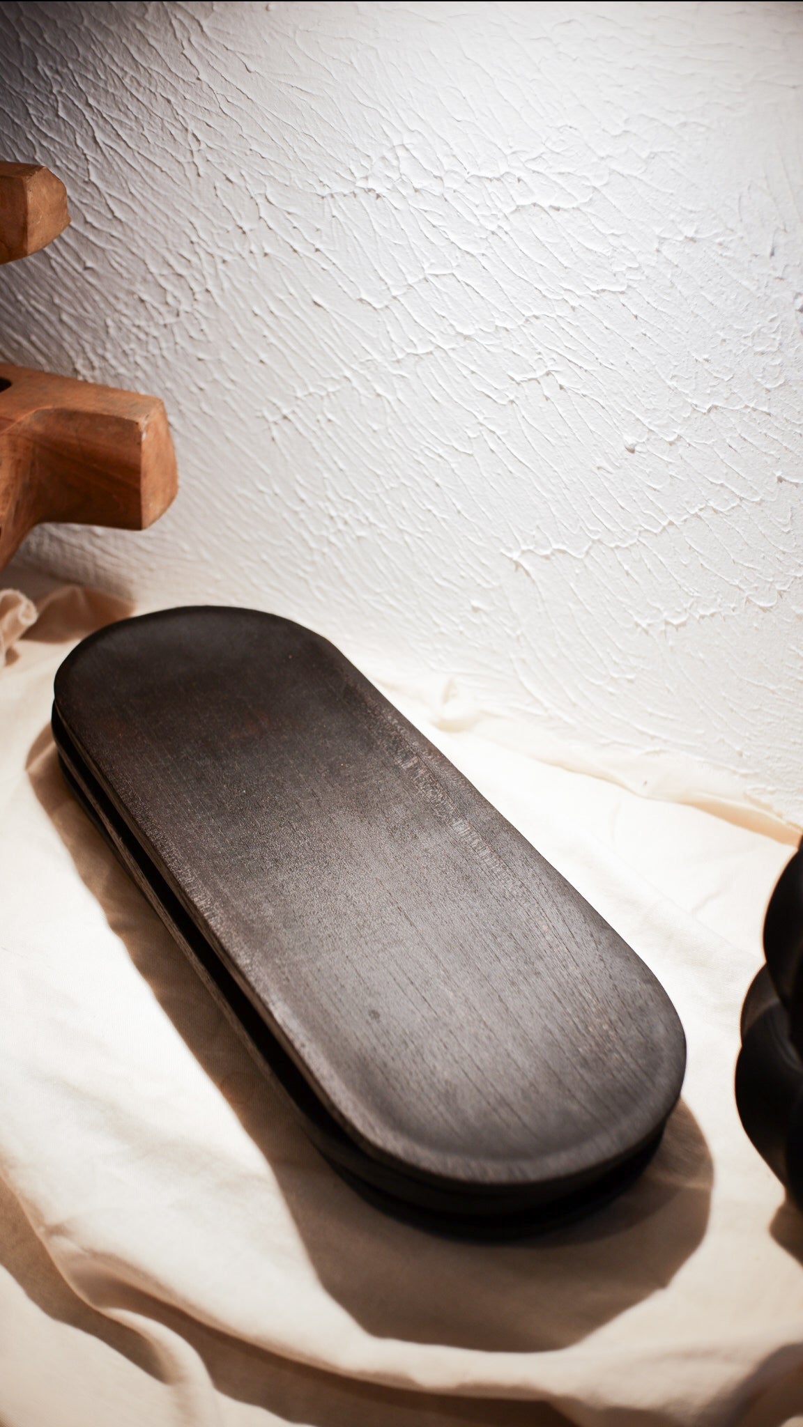 Wooden Oval Tray Black