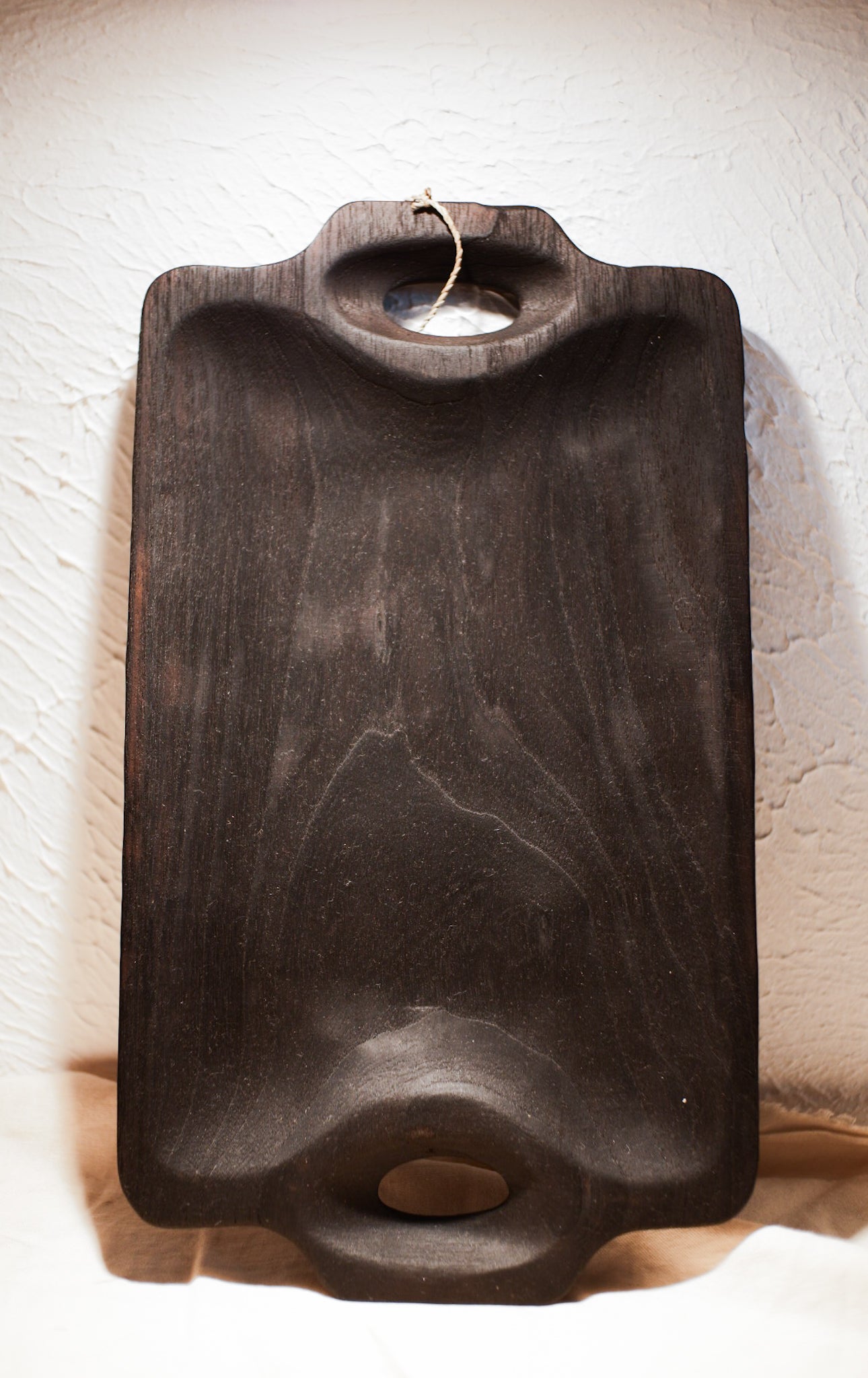 Wooden Tray Square With Handle Black