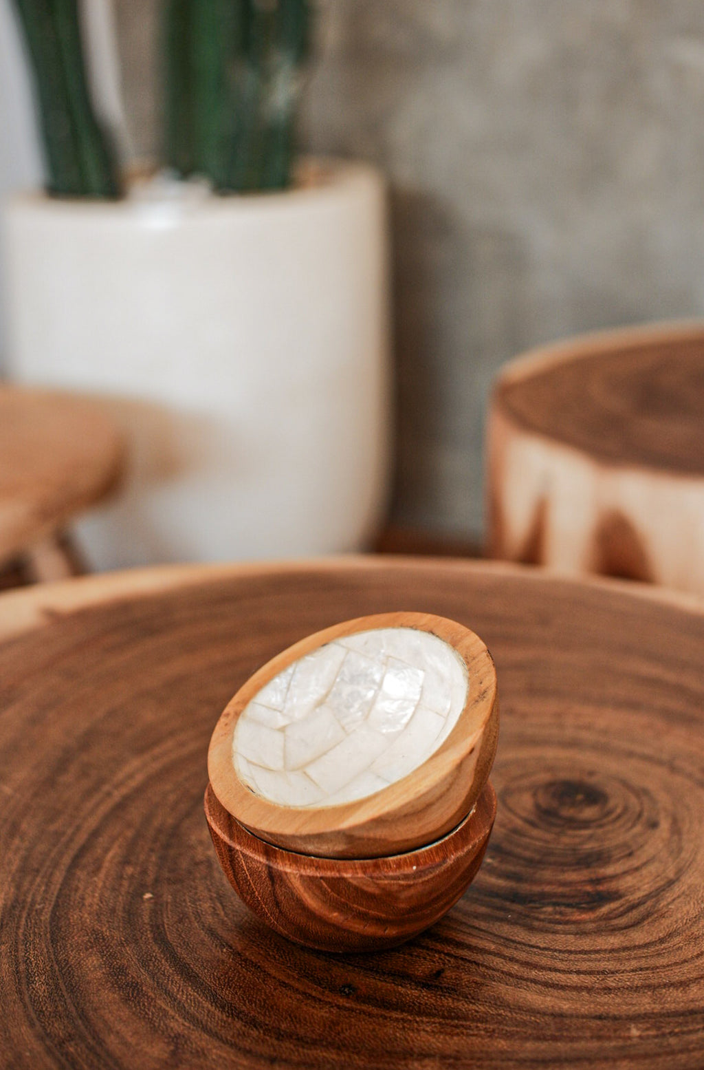 Teak Wood Condiment Dipping Bowl