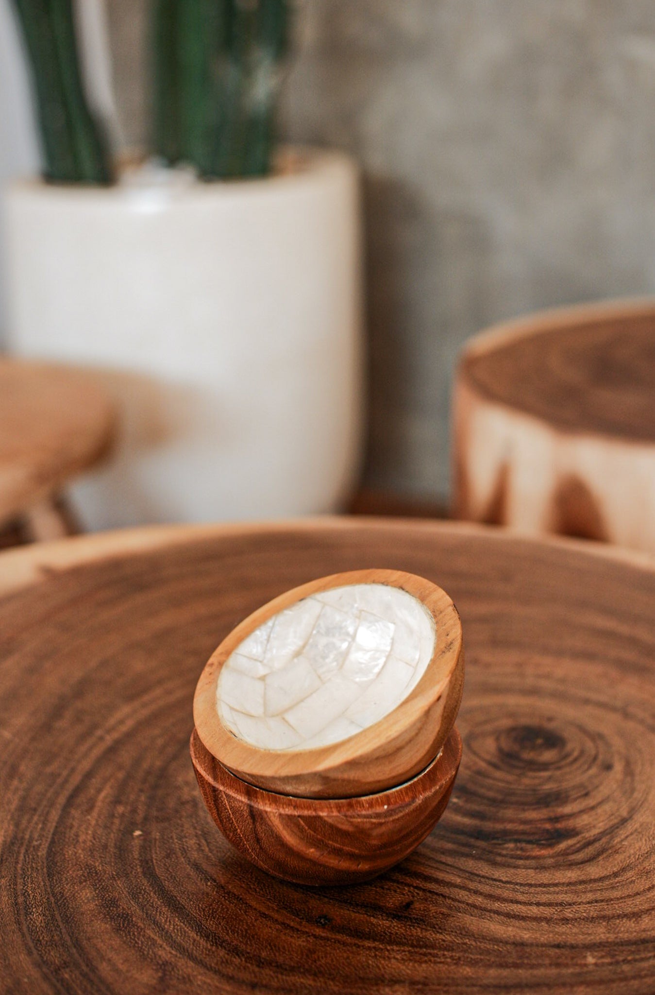Teak Wood Condiment Dipping Bowl