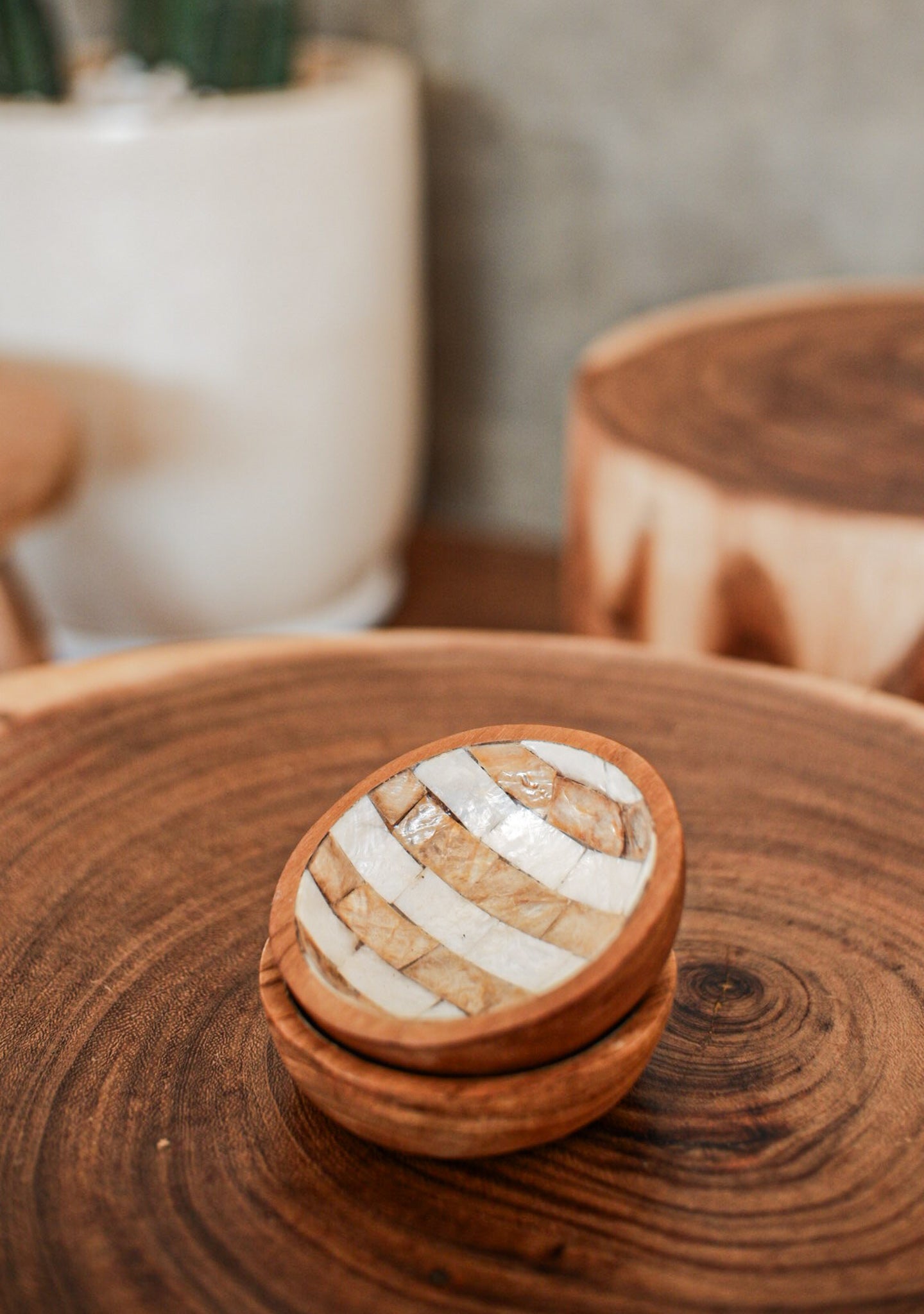 Teak Wood Condiment Dipping Bowl