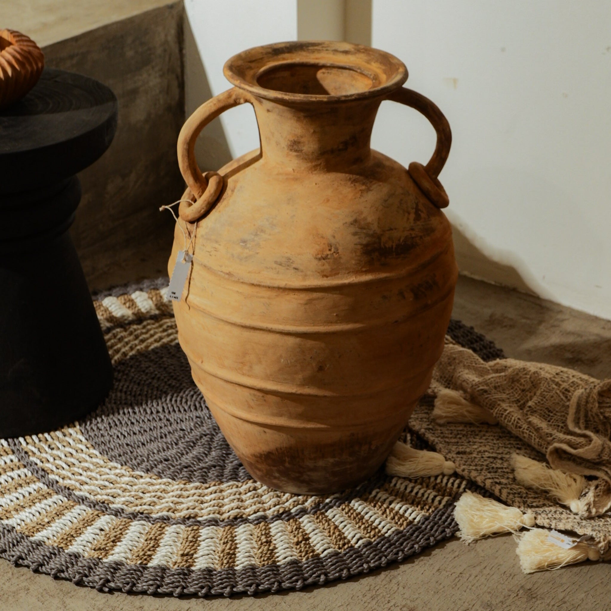 Handmade Pottery Vase Rustic with Earring