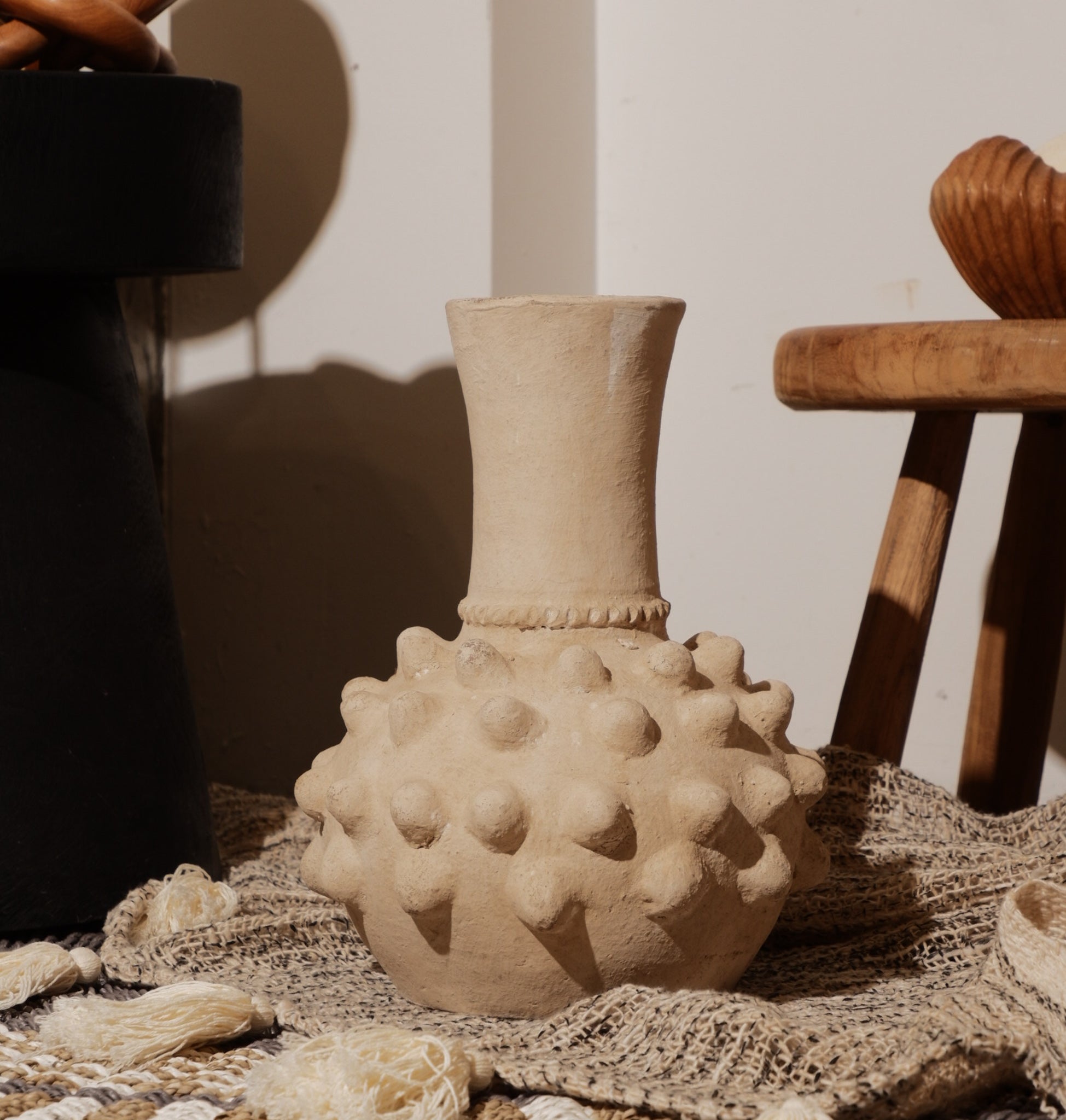 Rustic Pottery Vase Elegant Round Design