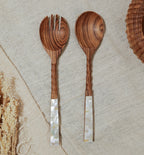 Wooden Salad Mixer with Shells