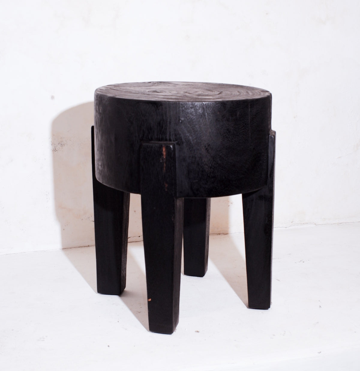 Puri Suar Solid Wood Stool with Yakisagi Finish