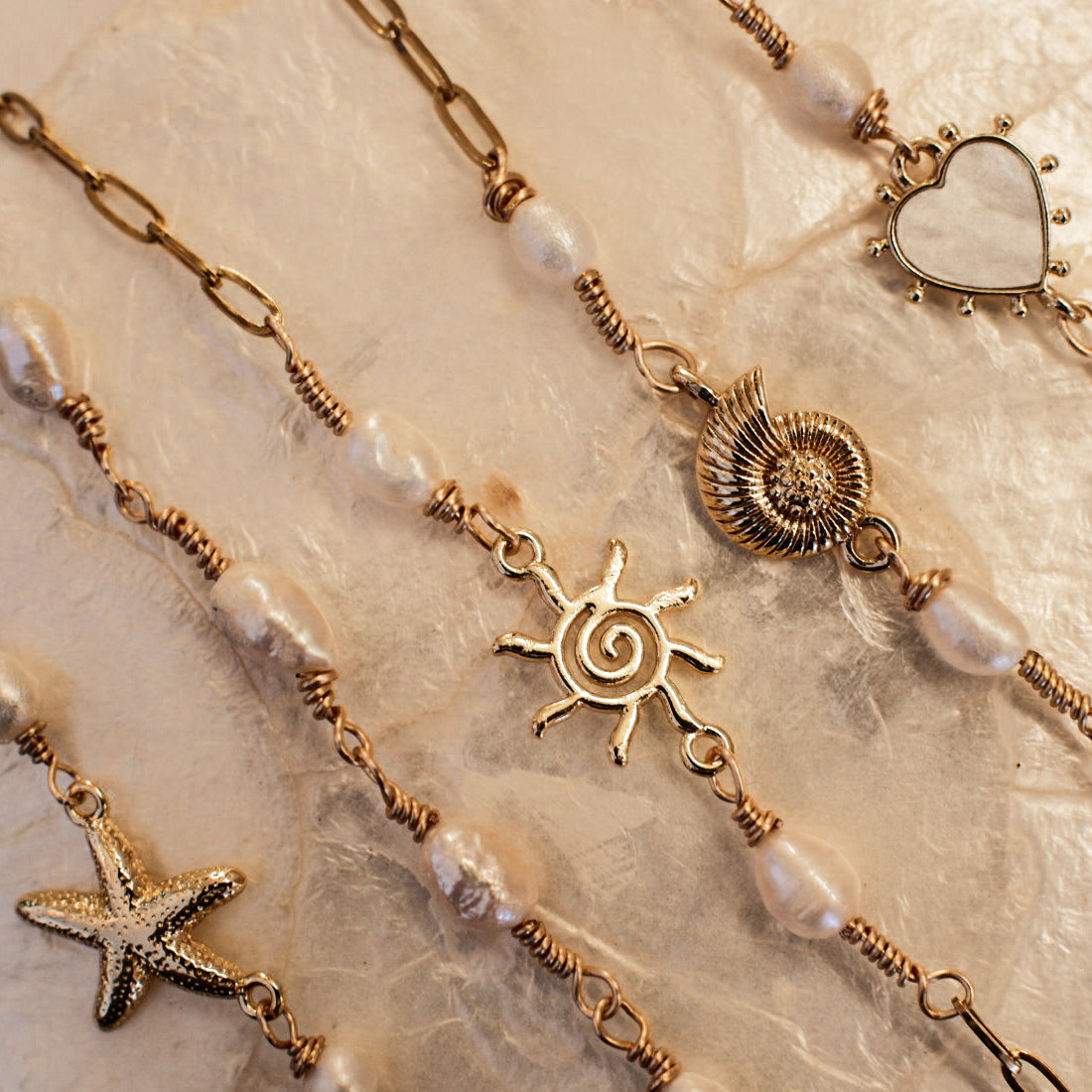 Nautilus Fresh Water Pearl Stainless Bracelet