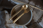 Wavy Desset Brass Spoon & Fork