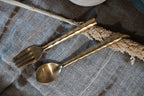 Wavy Desset Brass Spoon & Fork