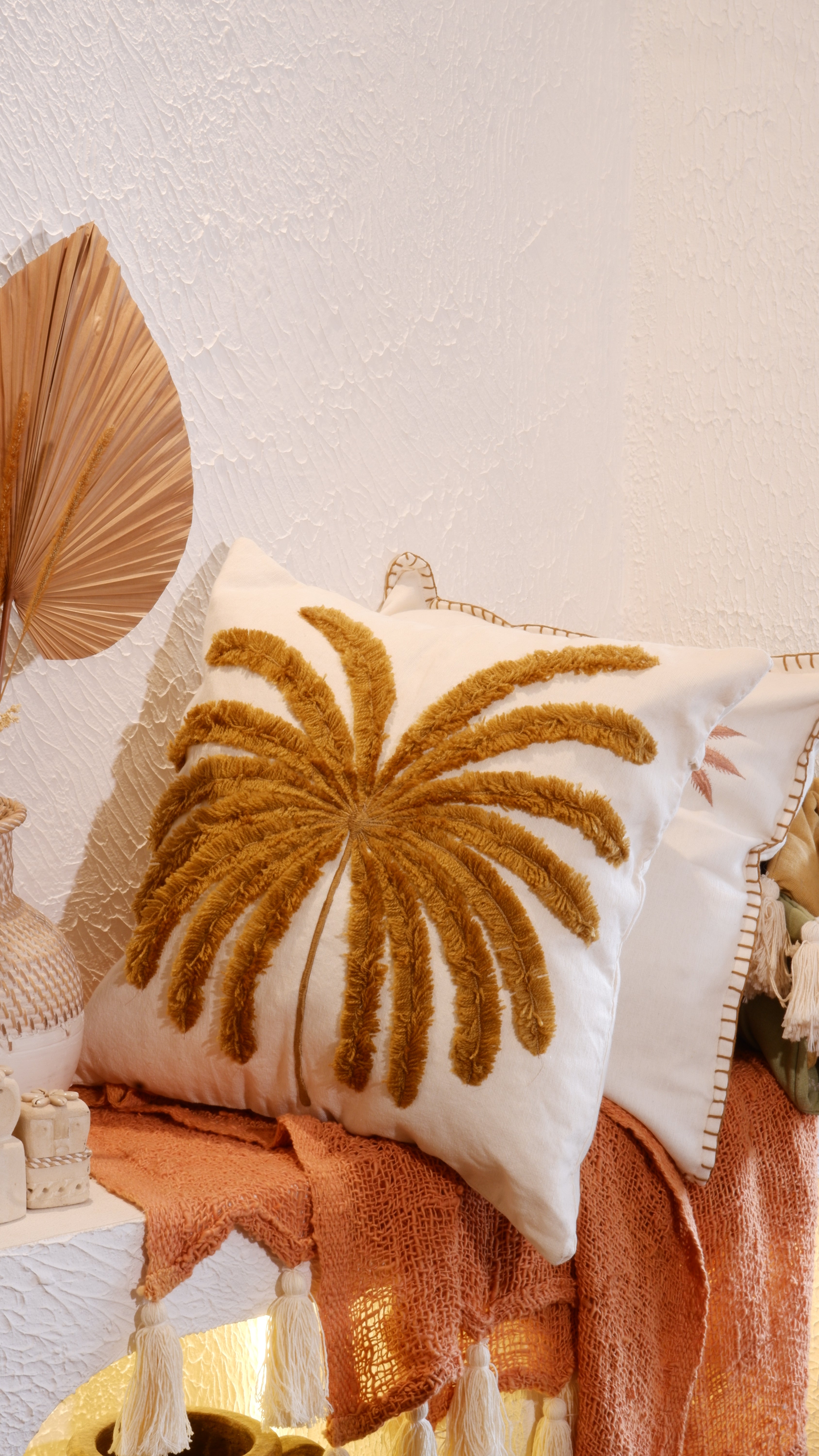 Brown Palm Cushion Cover 40 x 40 cm