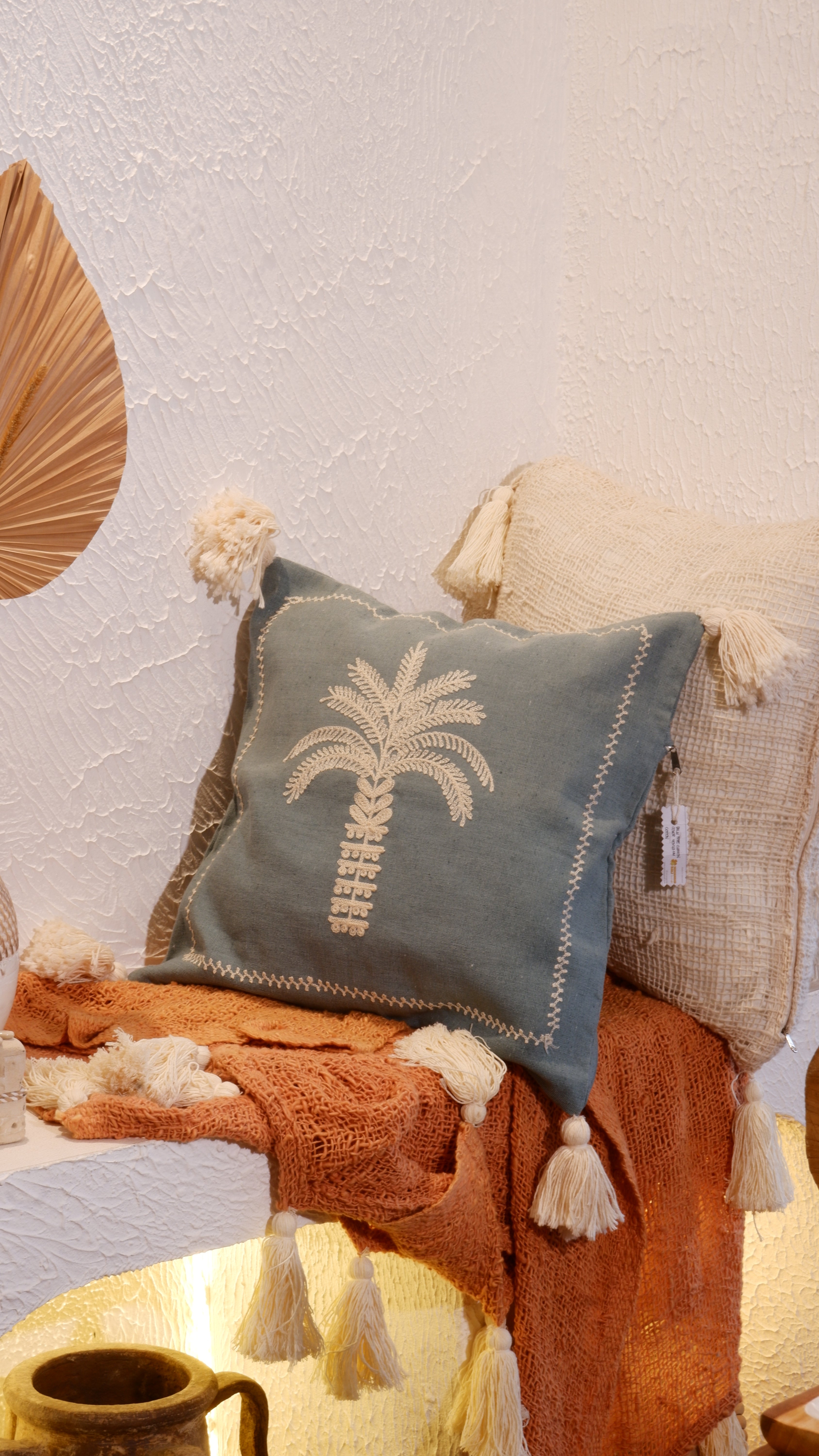 Green Palm Cushion Cover 40x40 cm