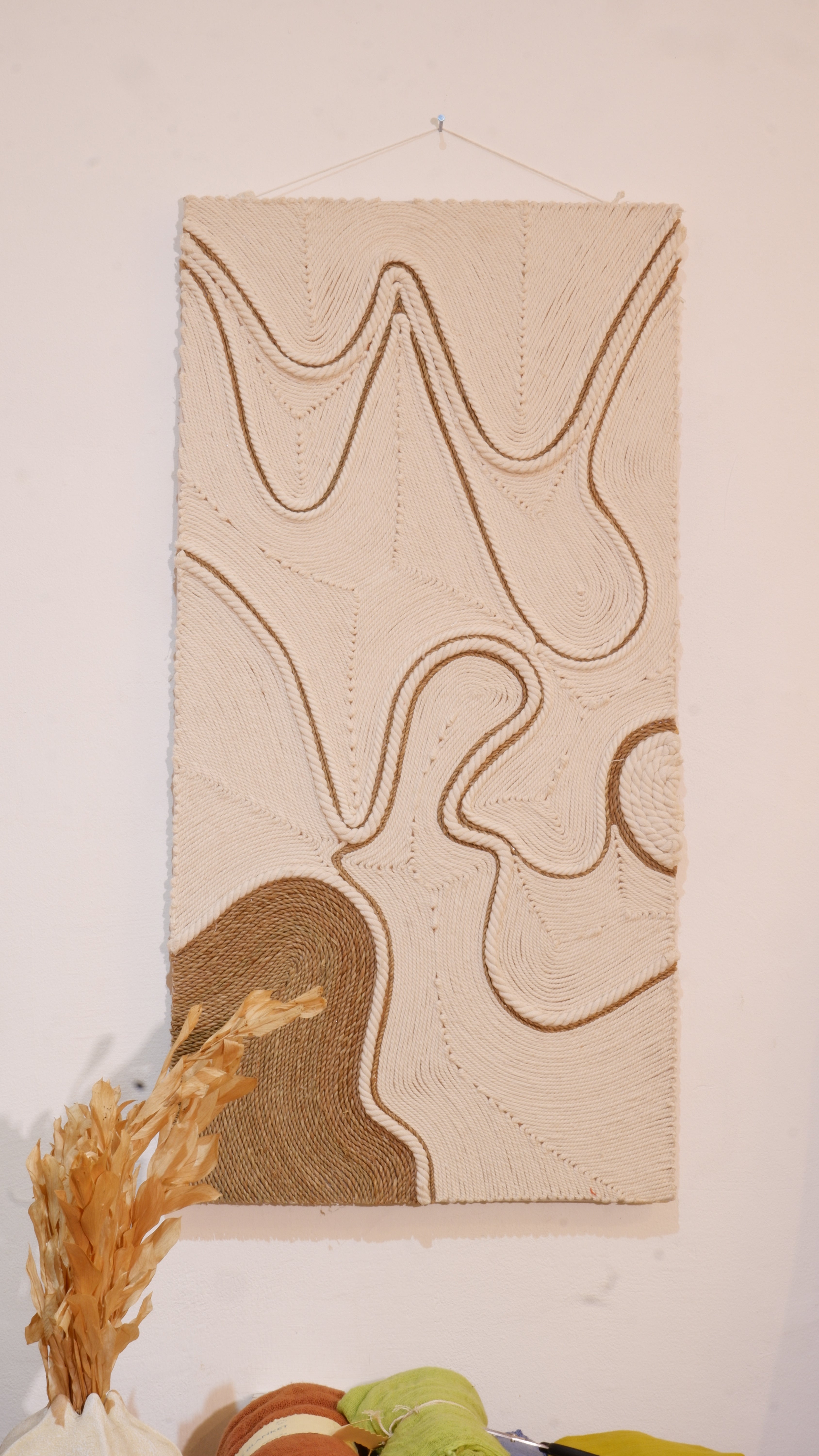 Rectangle Fiber Art Abstract Style Wall Decoration