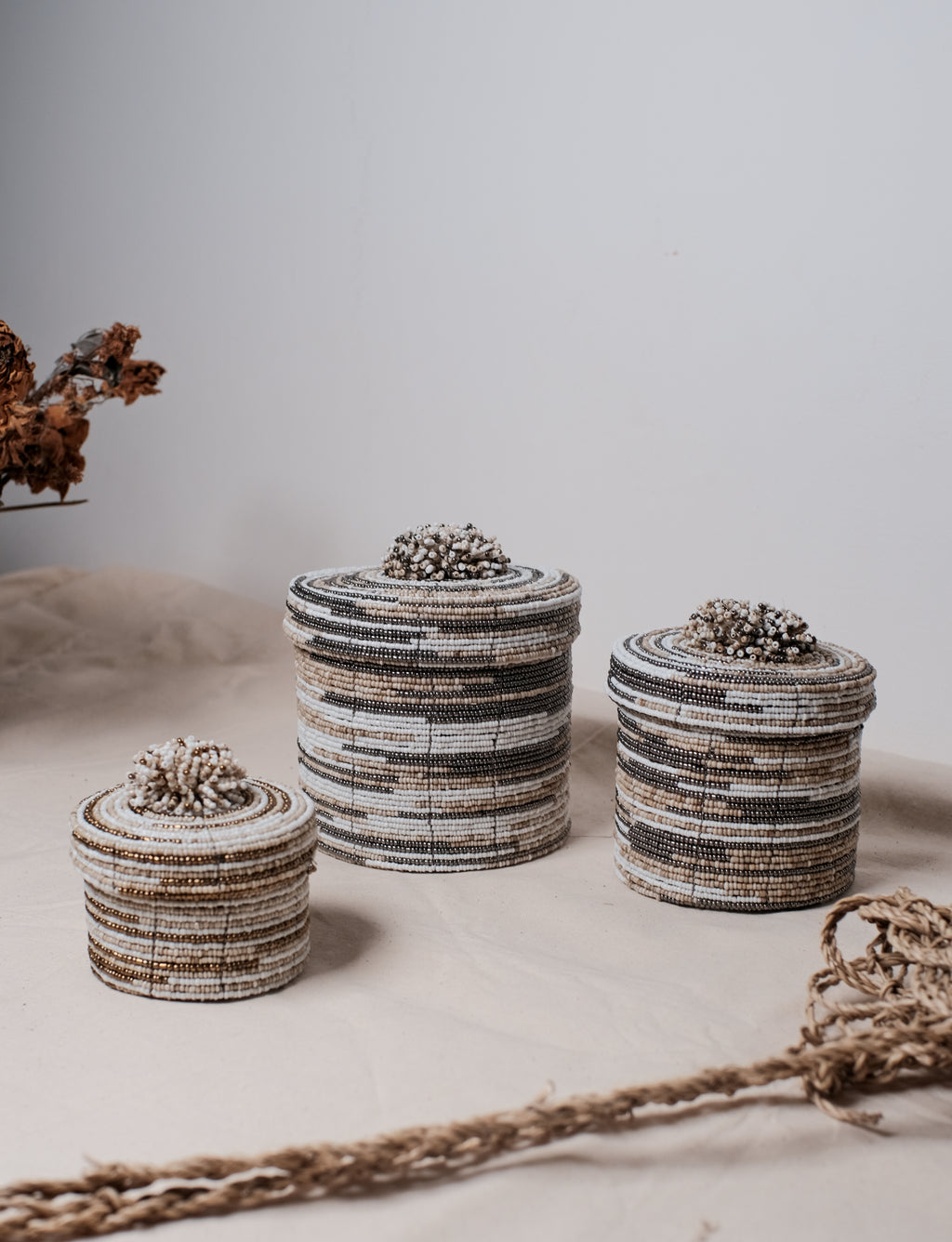 Koral Beaded Mini Storage Box