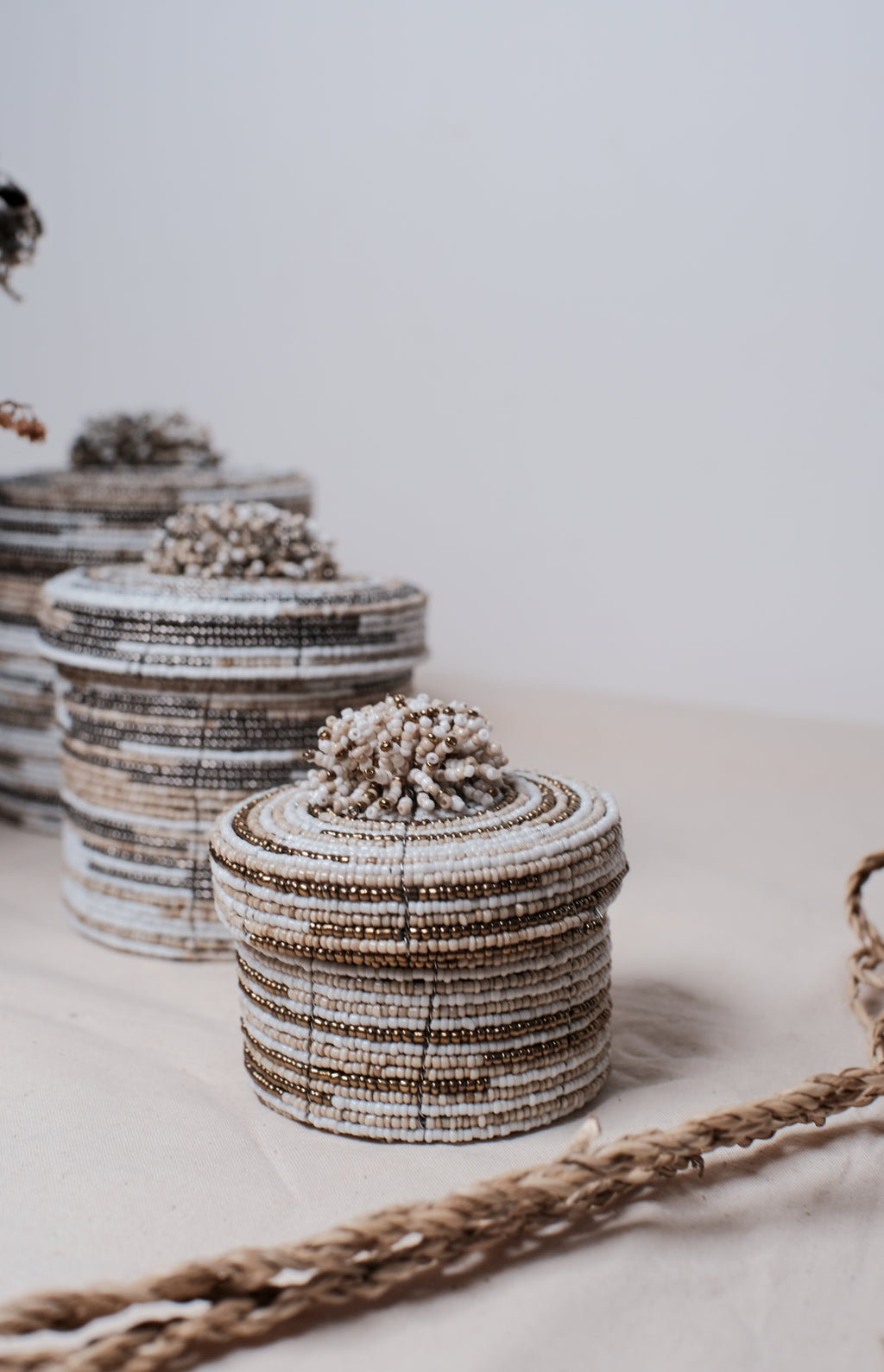Koral Beaded Mini Storage Box