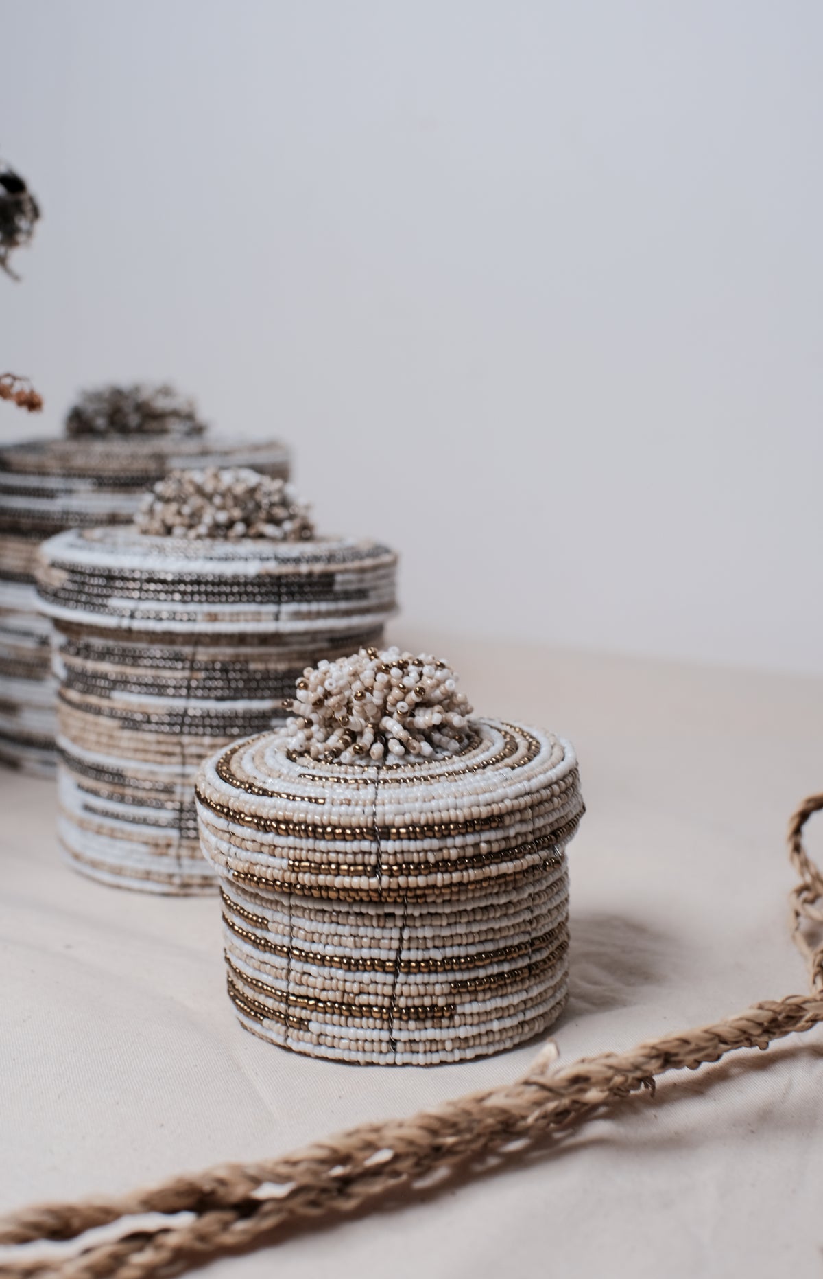 Koral Beaded Mini Storage Box