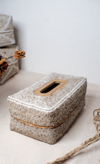 Square Bamboo Tissue Holders with Handmade Beaded