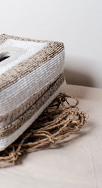 Square Bamboo Tissue Holders with Handmade Beaded