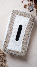 Square Bamboo Tissue Holders with Handmade Beaded