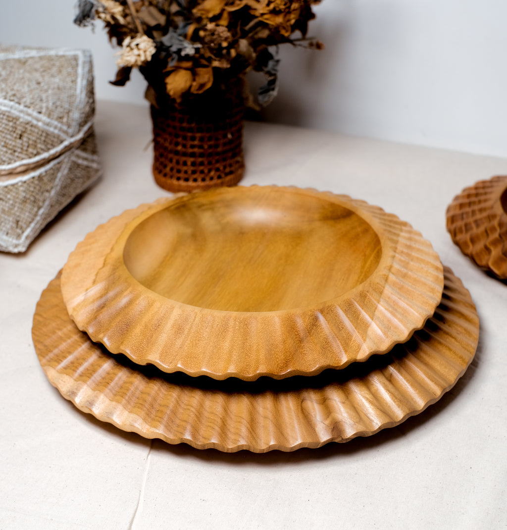 Sea Urchin Wooden Teak Plate