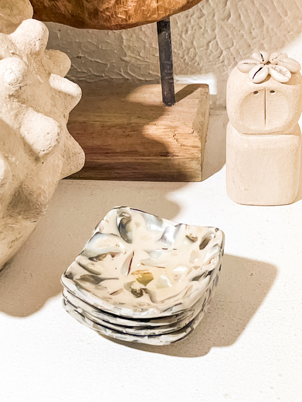 Mini Square Shells Jewelry Trays