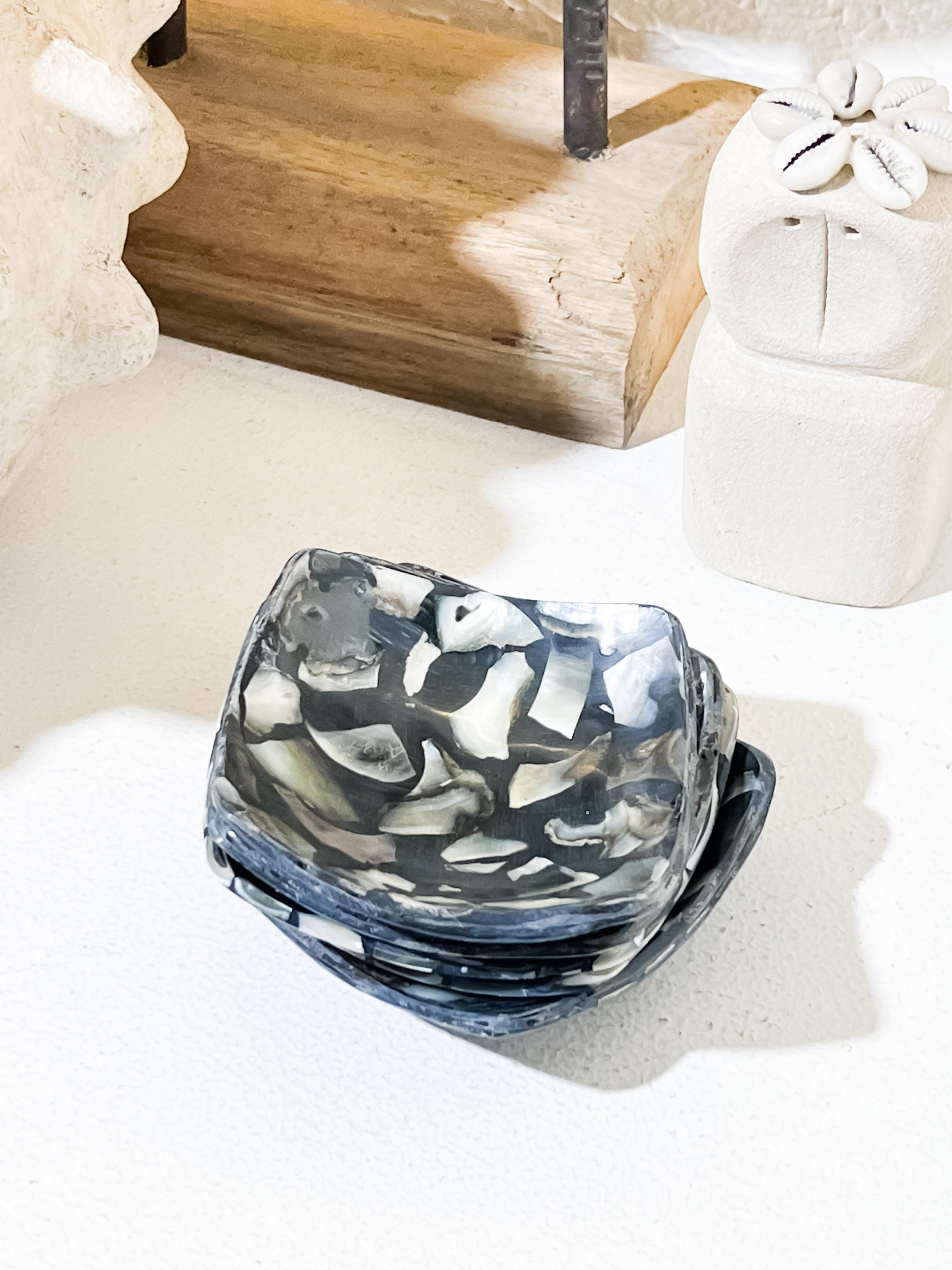 Mini Square Shells Jewelry Trays