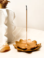 Lotus Wooden Teak Incense Holder