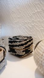Bamboo Mini Storage Box with Handmade Beading