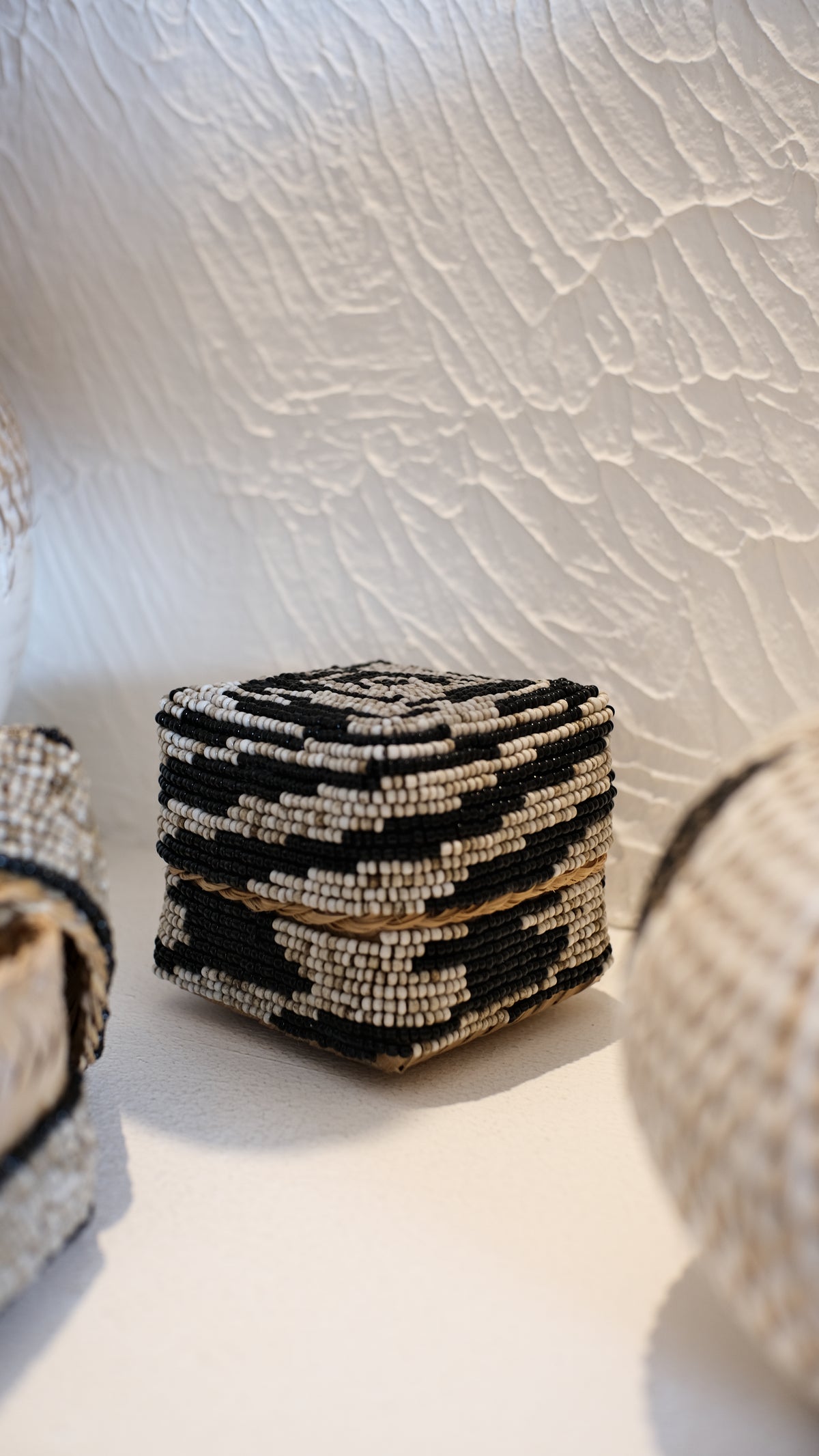 Bamboo Mini Storage Box with Handmade Beading