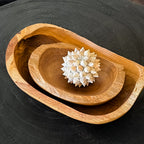 Oval Rustic Wood Decorative Bowl