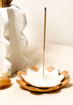 Lotus Wooden Teak Incense Holder