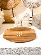 Danira Wooden Plate Serving Tray with Sea Shells