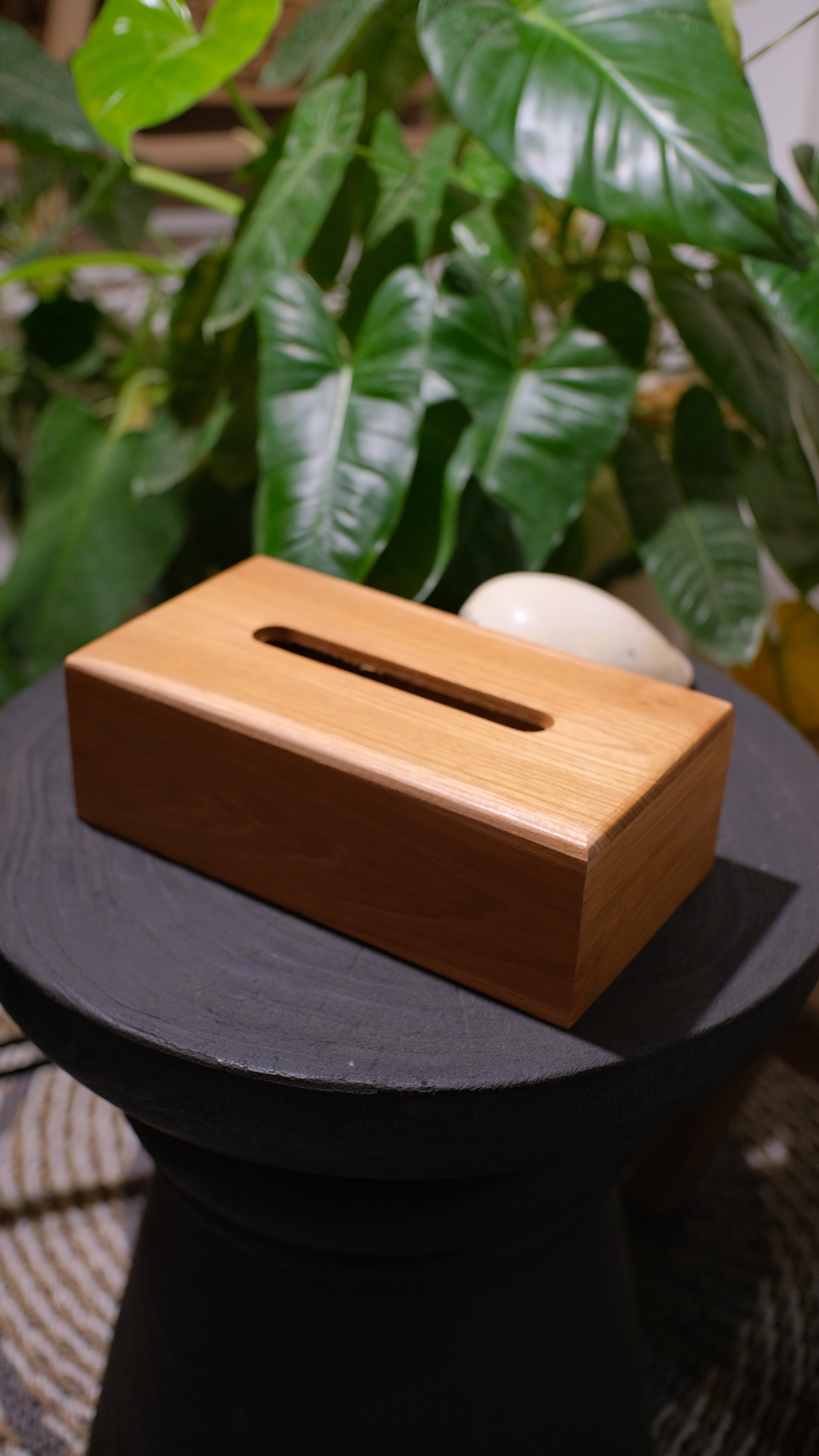 Wooden Teak Rectangle Tissue Box Holder