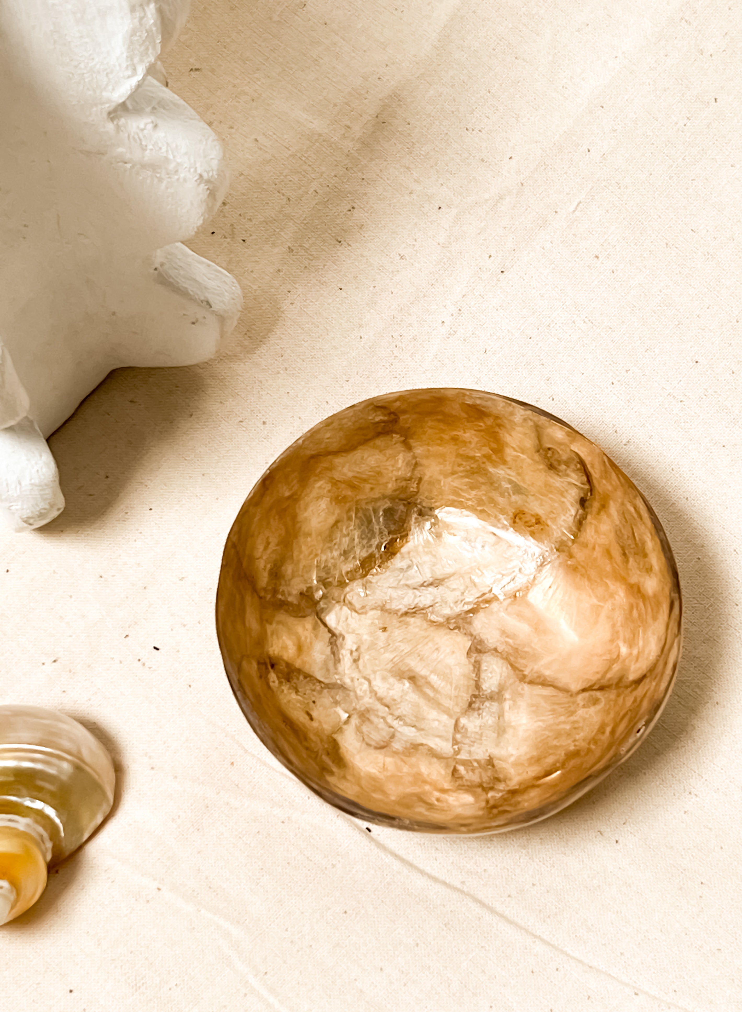 Gold Round Bowl Shells Jewelry Trays