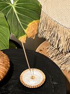 Roa Wooden Teak Incense Holder with shells