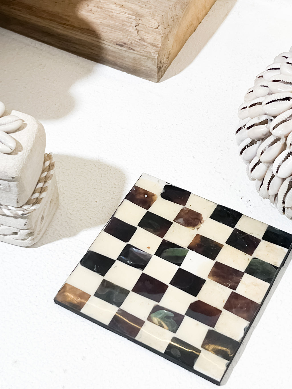 Square Shells Chess Coaster