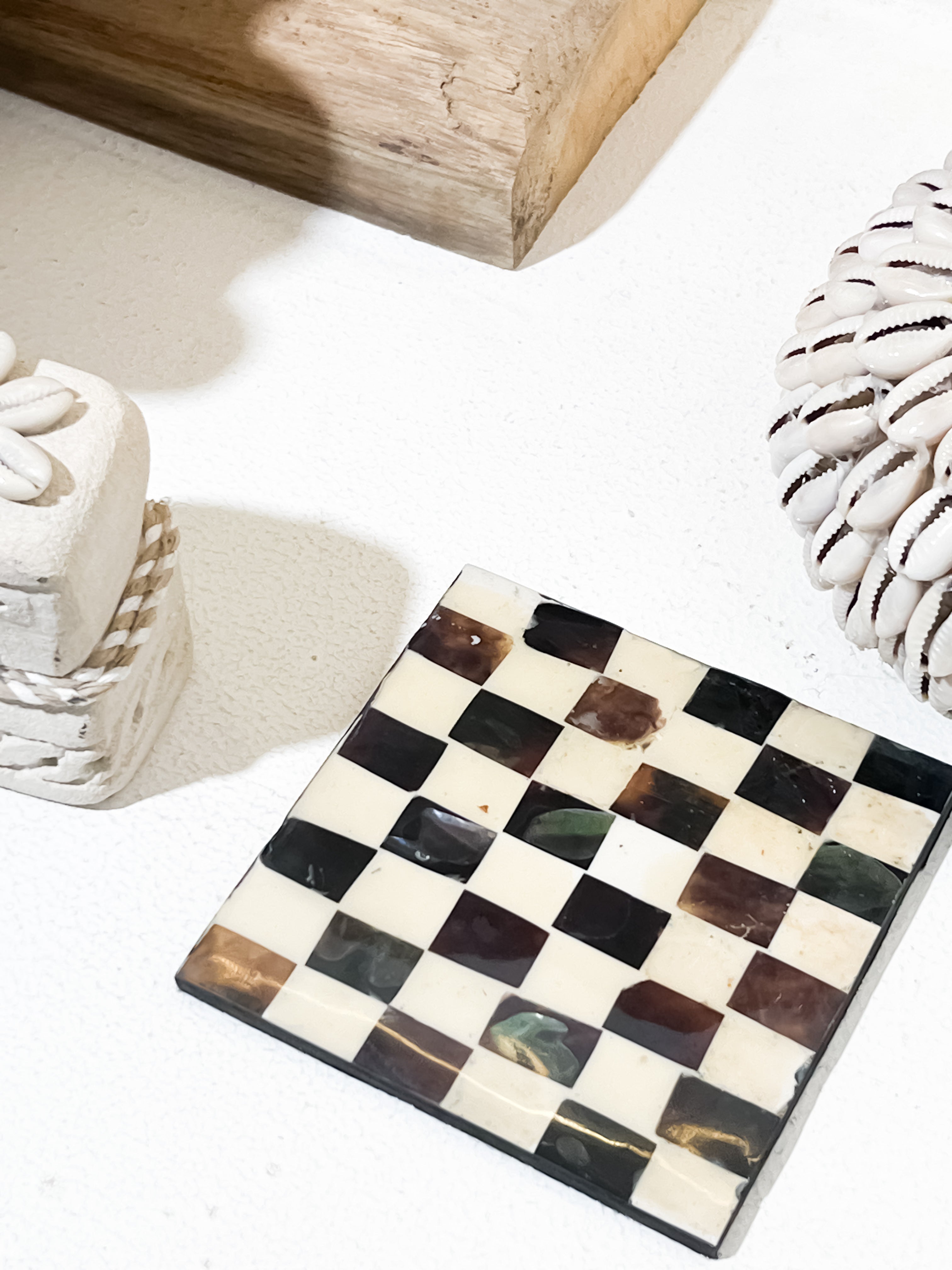 Square Shells Chess Coaster