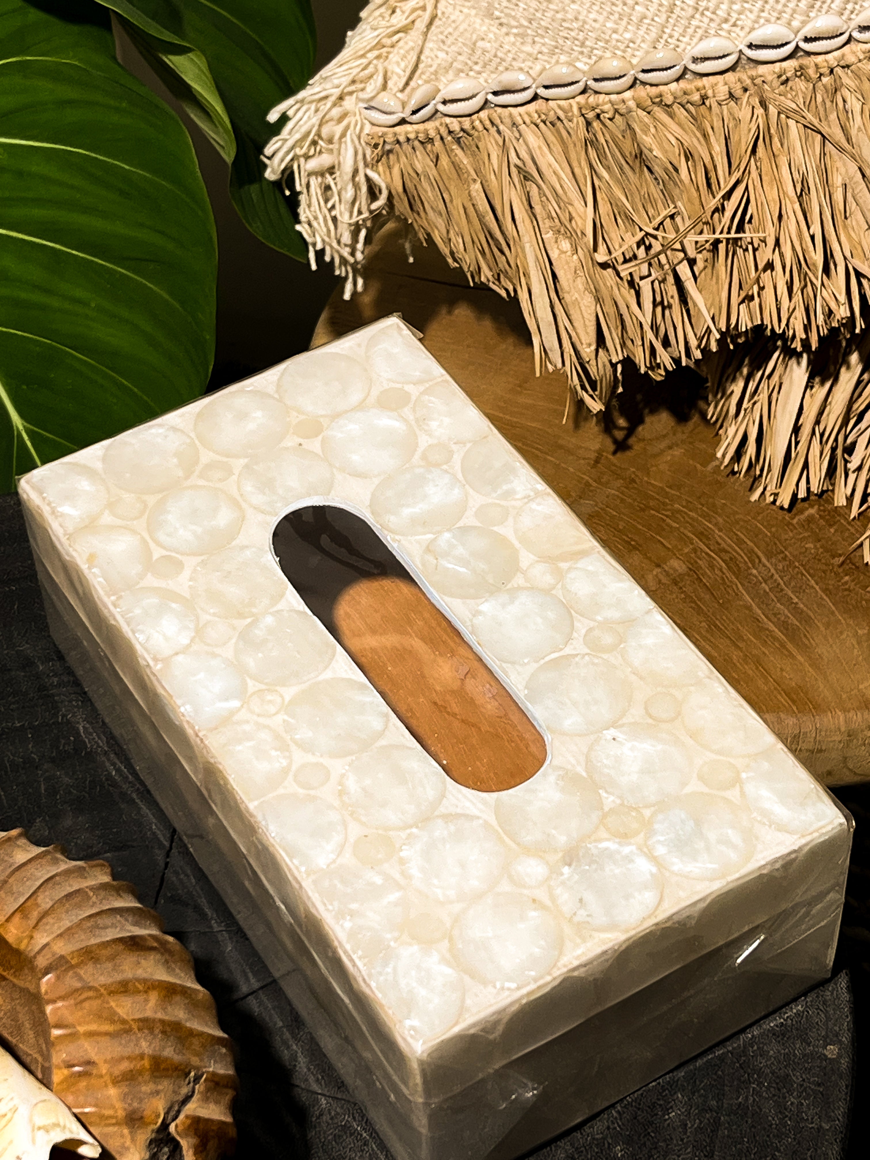 Kora Rectangle Shells Tissue Box